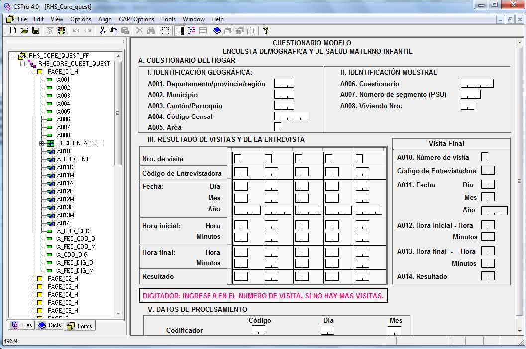 CSPro Ingreso de Datos